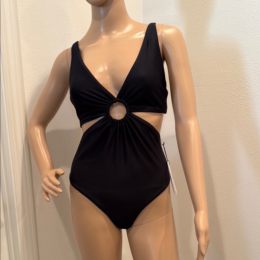 Onia Black Cutout One-Piece Swimsuit